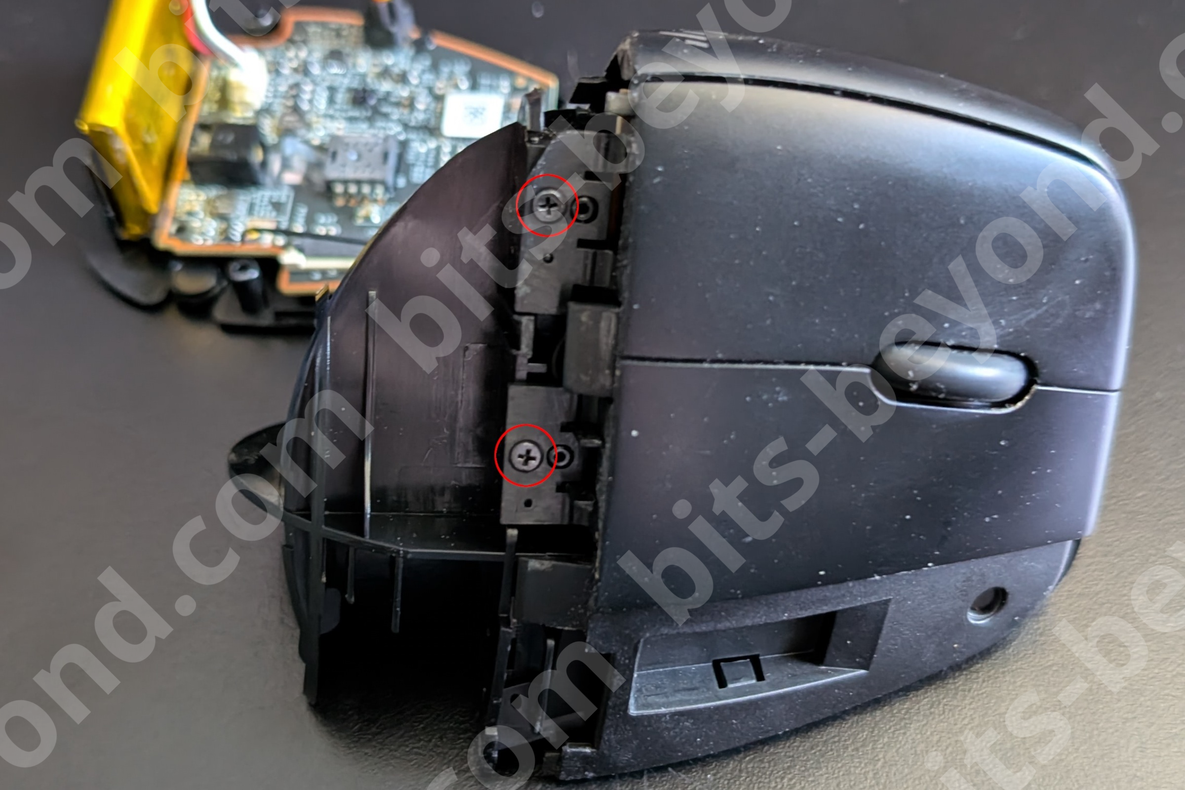 Location of the mouse button screws
