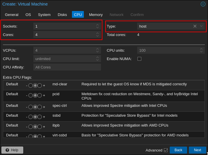Proxmox Windows 11 CPU Settings