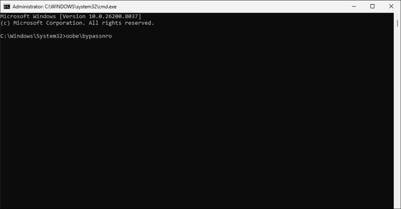 Windows 11 out of the box experience cmd